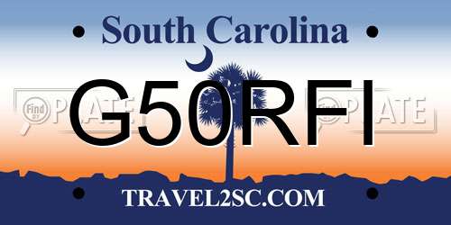 G50RFI South Carolina License Plate