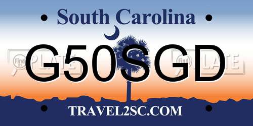 G50SGD South Carolina License Plate