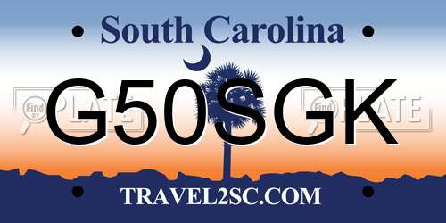 G50SGK South Carolina License Plate