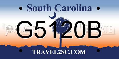 G5120B South Carolina License Plate