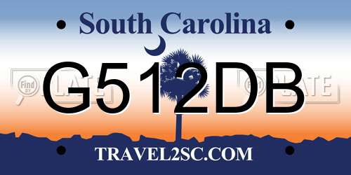 G512DB South Carolina License Plate