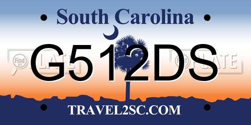 G512DS South Carolina License Plate
