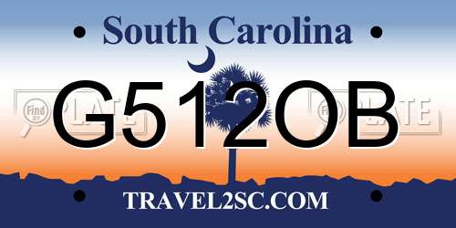 G512OB South Carolina License Plate