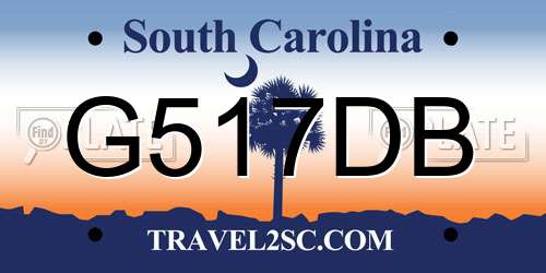 G517DB South Carolina License Plate