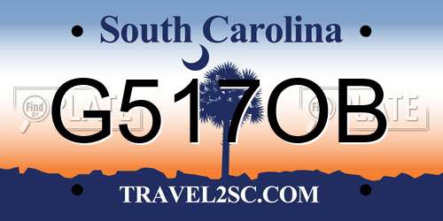 G517OB South Carolina License Plate