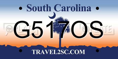 G517OS South Carolina License Plate