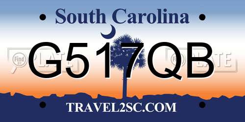 G517QB South Carolina License Plate