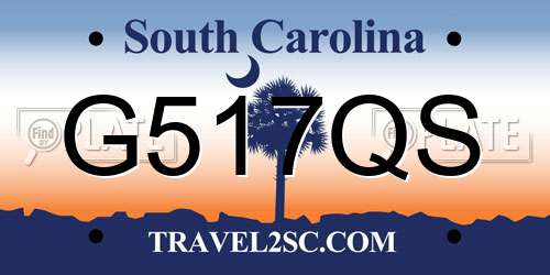 G517QS South Carolina License Plate