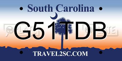 G51TDB South Carolina License Plate