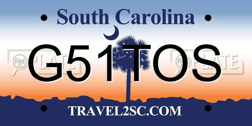 G51TOS South Carolina License Plate