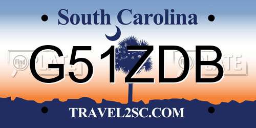 G51ZDB South Carolina License Plate