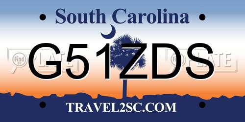 G51ZDS South Carolina License Plate