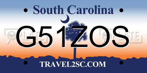 G51ZOS South Carolina License Plate