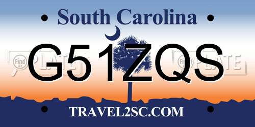 G51ZQS South Carolina License Plate