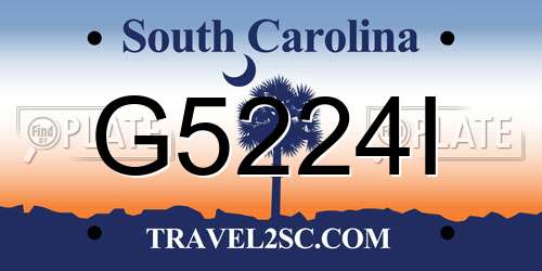 G5224I South Carolina License Plate