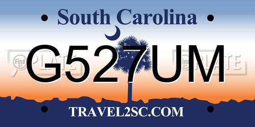 G527UM South Carolina License Plate