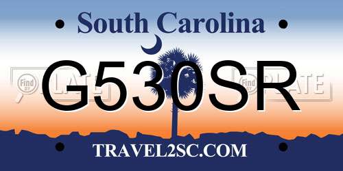G530SR South Carolina License Plate