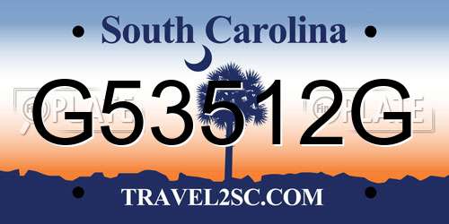 G53512G South Carolina License Plate