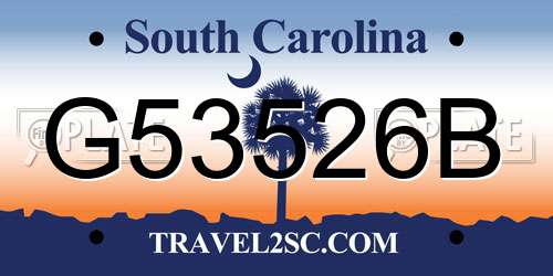 G53526B South Carolina License Plate