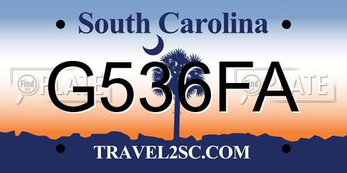 G536FA South Carolina License Plate