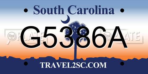 G5386A South Carolina License Plate