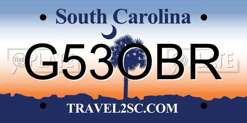 G53OBR South Carolina License Plate
