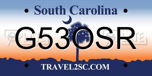 G53OSR South Carolina License Plate