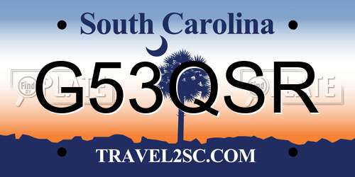 G53QSR South Carolina License Plate