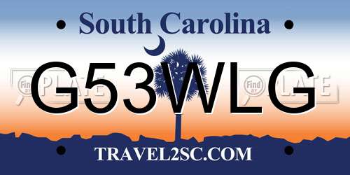 G53WLG South Carolina License Plate