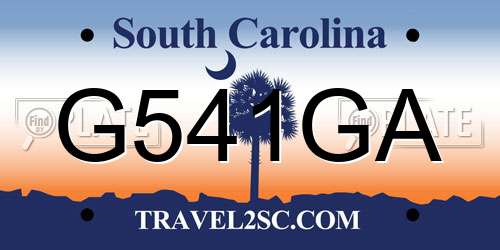 G541GA South Carolina License Plate