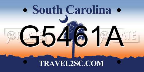 G5461A South Carolina License Plate