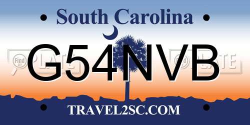 G54NVB South Carolina License Plate