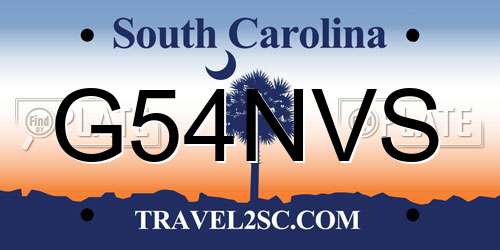 G54NVS South Carolina License Plate