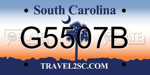 G5507B South Carolina License Plate