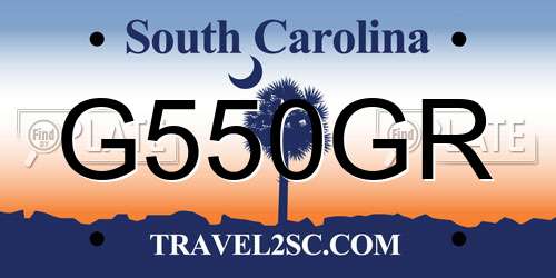 G550GR South Carolina License Plate