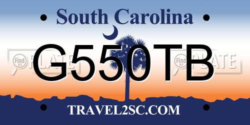 G550TB South Carolina License Plate