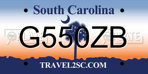 G550ZB South Carolina License Plate