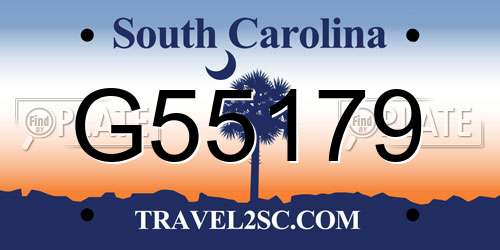 G55179 South Carolina License Plate