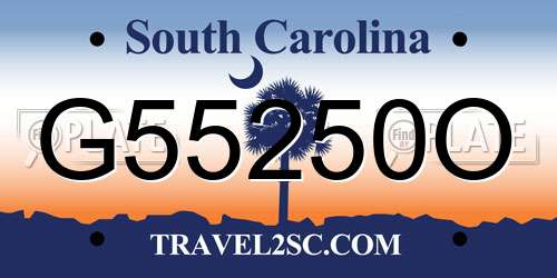G55250O South Carolina License Plate