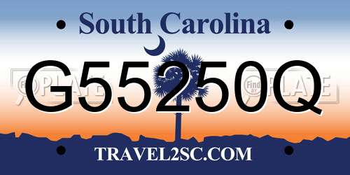 G55250Q South Carolina License Plate