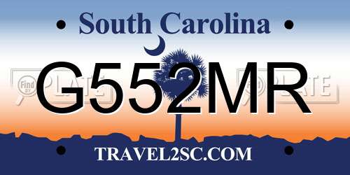 G552MR South Carolina License Plate
