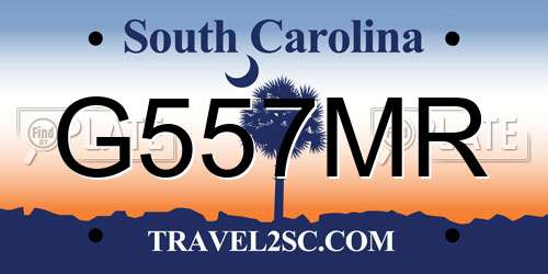 G557MR South Carolina License Plate