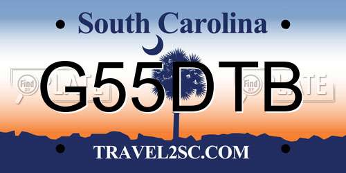 G55DTB South Carolina License Plate