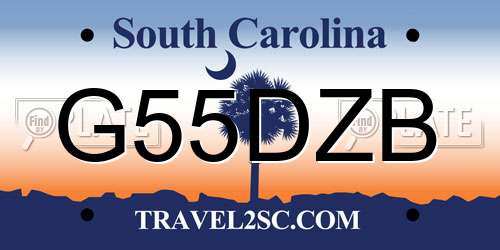 G55DZB South Carolina License Plate
