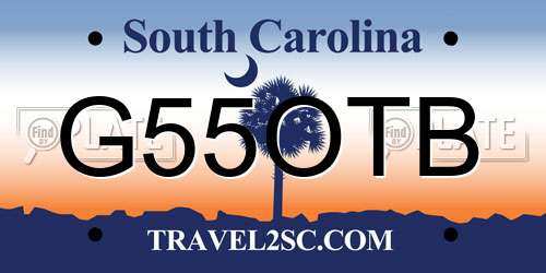 G55OTB South Carolina License Plate