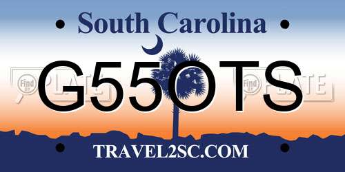 G55OTS South Carolina License Plate