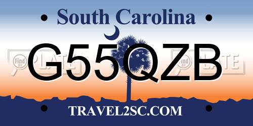 G55QZB South Carolina License Plate