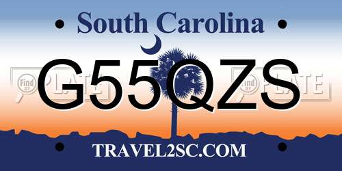G55QZS South Carolina License Plate