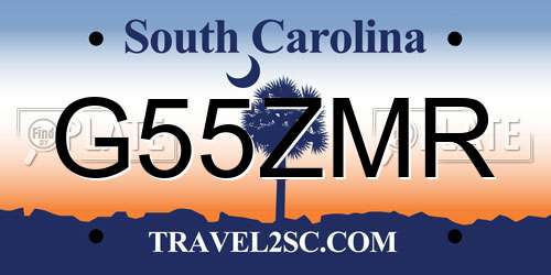 G55ZMR South Carolina License Plate