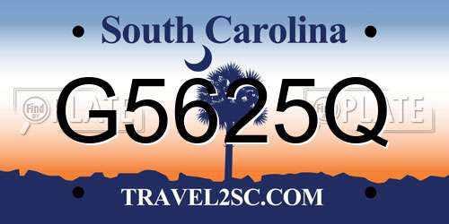 G5625Q South Carolina License Plate